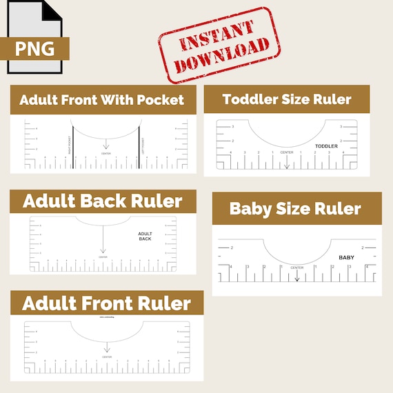 Tshirt Ruler Printable Bundle, T-shirt Alignment Tool Template