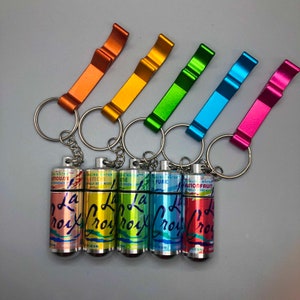 Mini La Croix Can Key Chains - Pill Box - w/ Bottle Opener - Aluminum Container - Vitamin Storage - 15 Flavors - Gift