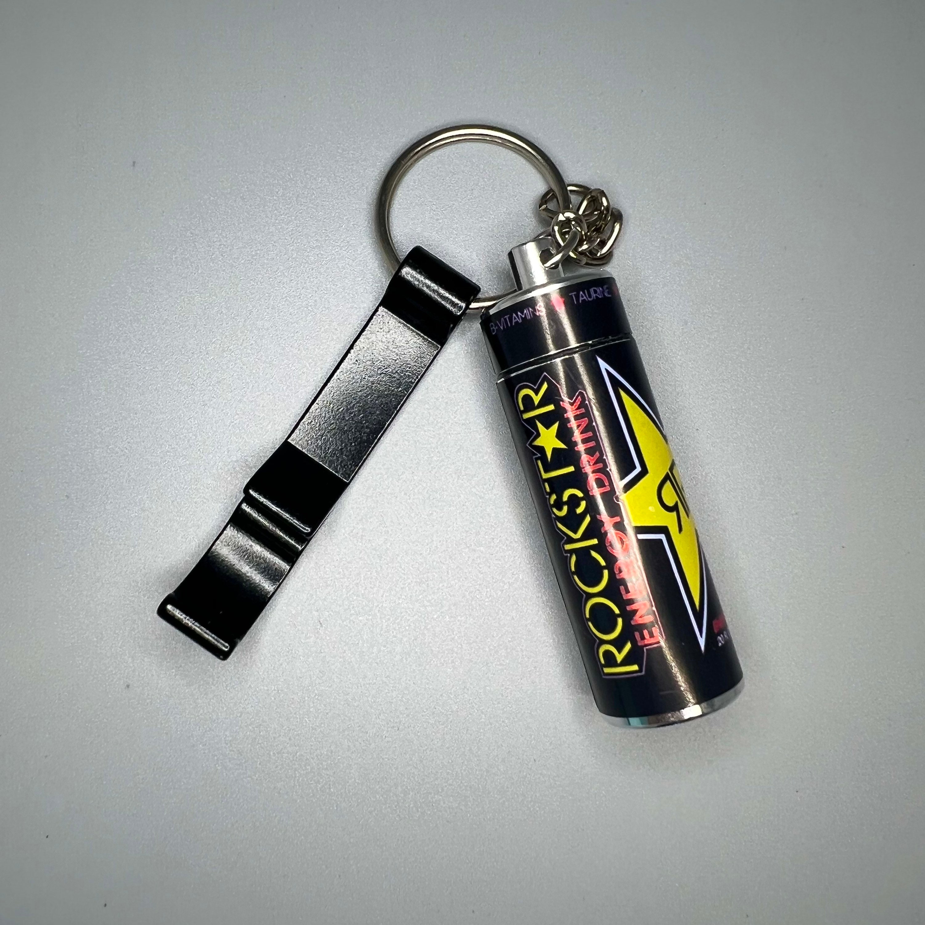 Mini Rockstar Energy Key Chain Energy Drink Pill Box W/ 