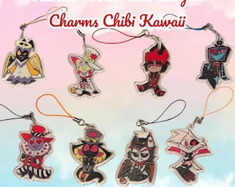 Acrylic pendant Hazbin Hotel Cell Acrylic Charms Chibi Kawaii