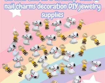 Cartoon Charlie/Snoopy 3D Nail Charm Mix Decoration DIY Jewelry Supplies