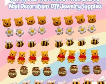 Honey Bear Mix Mini MIx 3D Nail Charms Nail Decorations DIY Jewelry Supplies
