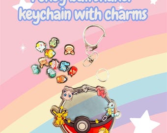 Pokey Ball Shaker Keychain With Charms
