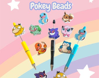 Double Sided Focal Cartoon Pokey Beads- Acrylic