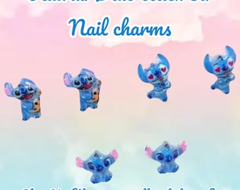 Cute Mini Blue Alien Resin Figurine Crafts Cabochon Manicure Nails Decoration Nail Art Charms