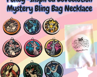 Pokey Inspired Eeveelutions Mystery Bling Bags Necklaces