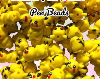 Yellow Pocket Monster Rubber Silicone Bead For Pen/Keychain/Jewlery Making