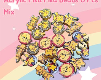 Acrylic Pika Pika Beads 6 Pieces Mix