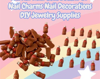 Kawaii Mini Cola Bottles Nail Charms Nail Decorations DIY Jewelry Supplies