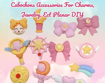 Mini Mixed Cartoon girl bow Flatback Cabochons Accessories For Charms, Jewelry, Ect Planan DIY