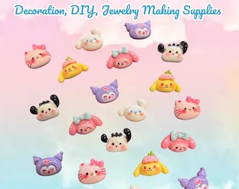 Kawaii San Friends Body  Resin Charms, Nail Art, Nail Decoration, DIY, Jewelry Making Supplies