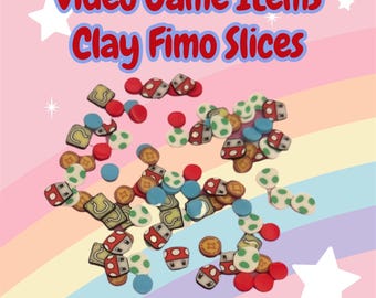 Video Game Items Polymer Clay Fimo Slices for DIY Crafts Making Slime Filling Nail Decoden Resin Fillers