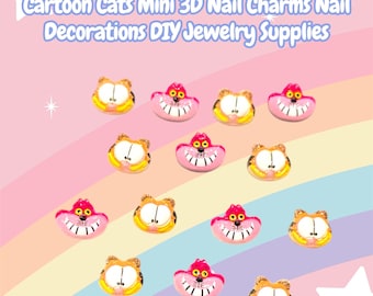 Cartoon Cats Mini 3D Nail Charms Nail Decorations DIY Jewelry Supplies