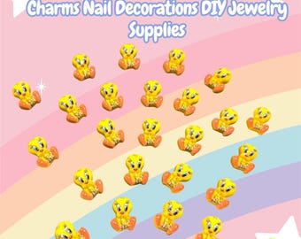 Yellow Bird Cartoon Mini 3D Nail Charms Nail Decorations Ory Jewelry Supplies