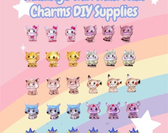 Resin Mini pokemon cute Mikyu MIX Nail charm Art Flatback acrylic Figurines DIY Miniatures Decor Craft