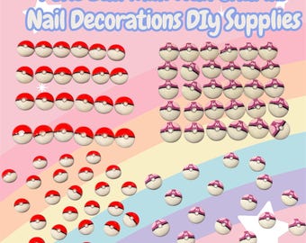 Poke Ball Mini Nail Charms Nail Decorations DIY Supplies