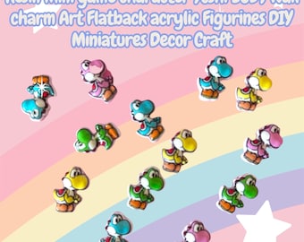 Żywiczna mini postać z gry Yoshi BODY Nail charm Art Flatback akrylowe figurki DIY Miniatury Dekoracje Rzemiosło