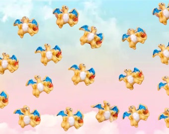 Nail Art Resin Cartoon Fiery Dragon Designer Charms Rhinestones DIY Craft For Nail 3D