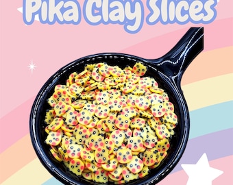 Cartoon Pika Pika Polymer Clay Fimo Slices for DIY Crafts Making Slime Filling Nail Decoden Resin Fillers