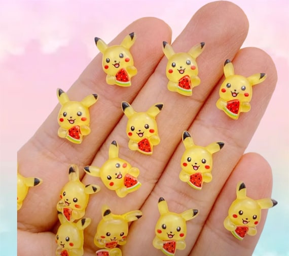 Kawaii Pika With Watermelon Resin Charms, Nail Art, Nail Decoration, DIY, Jewelry Making Supplies