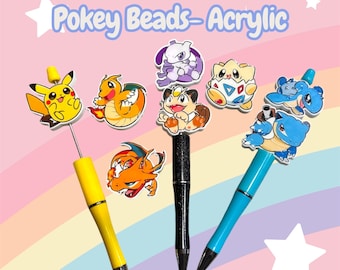 Double Sided Focal Cartoon Pokey Beads- Acrylic