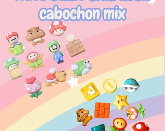 Cabochon Video Game Bros Resin Charms Cute Flatback Small Pendants For Earring Bracelet Keychain Jewelny Make DIY