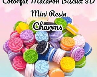 Colonful Macaron Biscuit 3D Mini Resin Charms