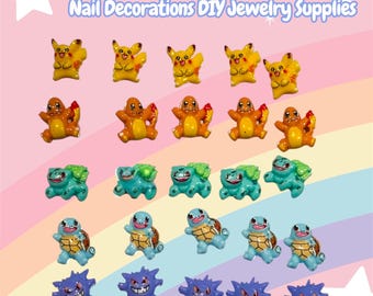Pocket Monster Mini 3D Nail Charrms Nail Decorations DIY Jewelry Supplies