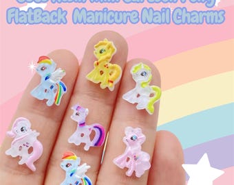 Cute Resin Mini Cartoon Pony FlatBack  Manicure Nail Charms MIX
