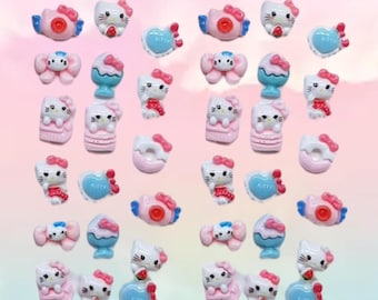 Kawaii Kitty Mix  Resin Charms, Nail Art, Nail Decoration, DIY, Jewelry Making Supplies