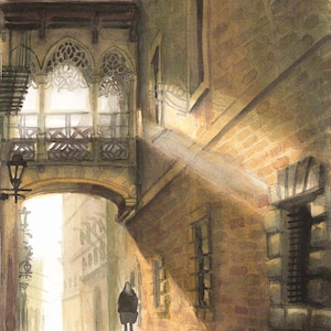 Gothic Bridge Watercolor Print