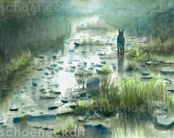 Dog - Stalker - A Tarkovsky Film Watercolor Painting Print