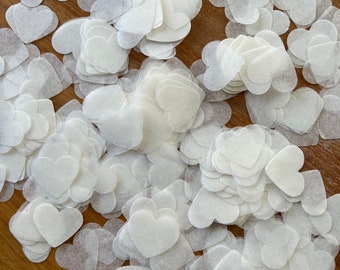 2000 x Biodegradable Ivory/Off White Paper Confetti Hearts