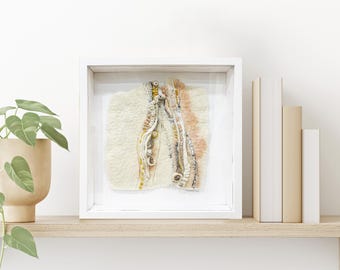 VENDIDO / PERIFRASIS - Arte enmarcado en fieltro. Fieltro húmedo, fieltrado con aguja, bordado y tintes naturales.