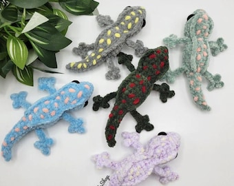 Crochet gecko toy handmade plush lizard