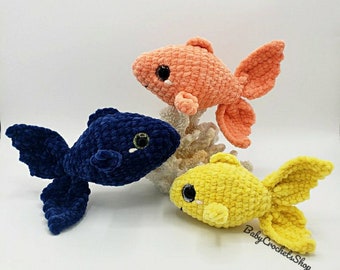 Crochet Goldfish Plushie: Handmade Kawaii Fish Toy