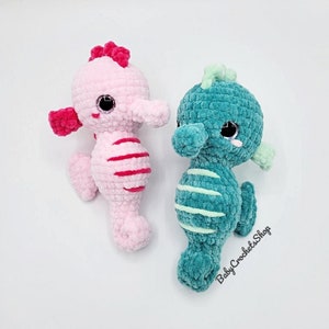 Crochet seahorse plush toy seahorse handmade gift marine decor ocean toy aquarium sealife stuffed plushie cuddle toy children&#39;s keepsake toy