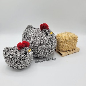 Crochet chickens, stuffed toy hen, farm animal toy, farm chicken, farmhouse decor, chubby chicken plushie, amigurumi plush toy, mother hen
