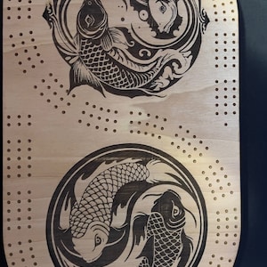 Planche de cribbage poisson Koi Ying Yang