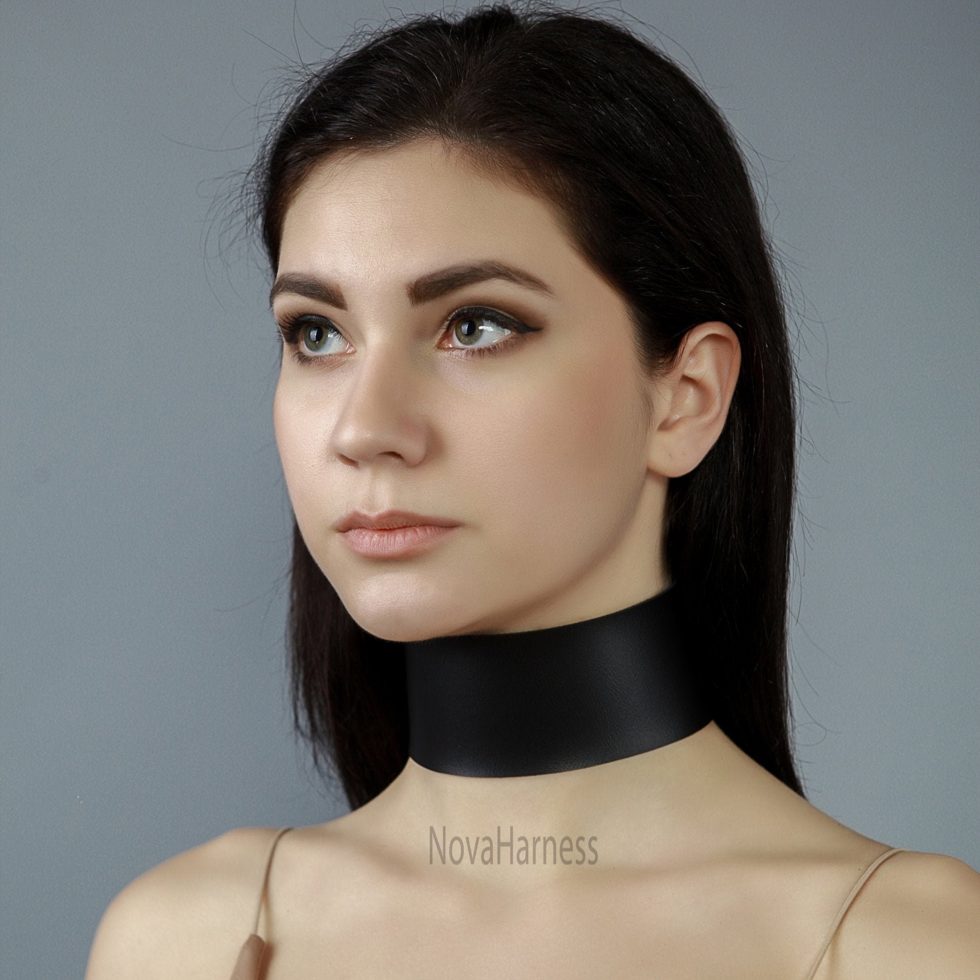 Choker leather neck choker leather metal jewelry leather neck Etsy