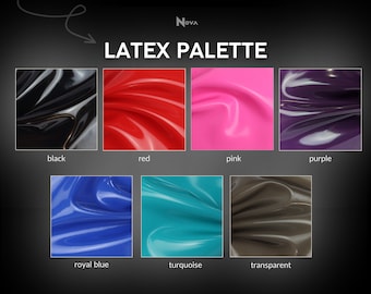 Latex Tissu Vinyle brillant Caoutchouc brillant Nylon Mètre couture Vêtements Vêtements | Turquoise translucide Noir Rouge Rose Bleu Violet