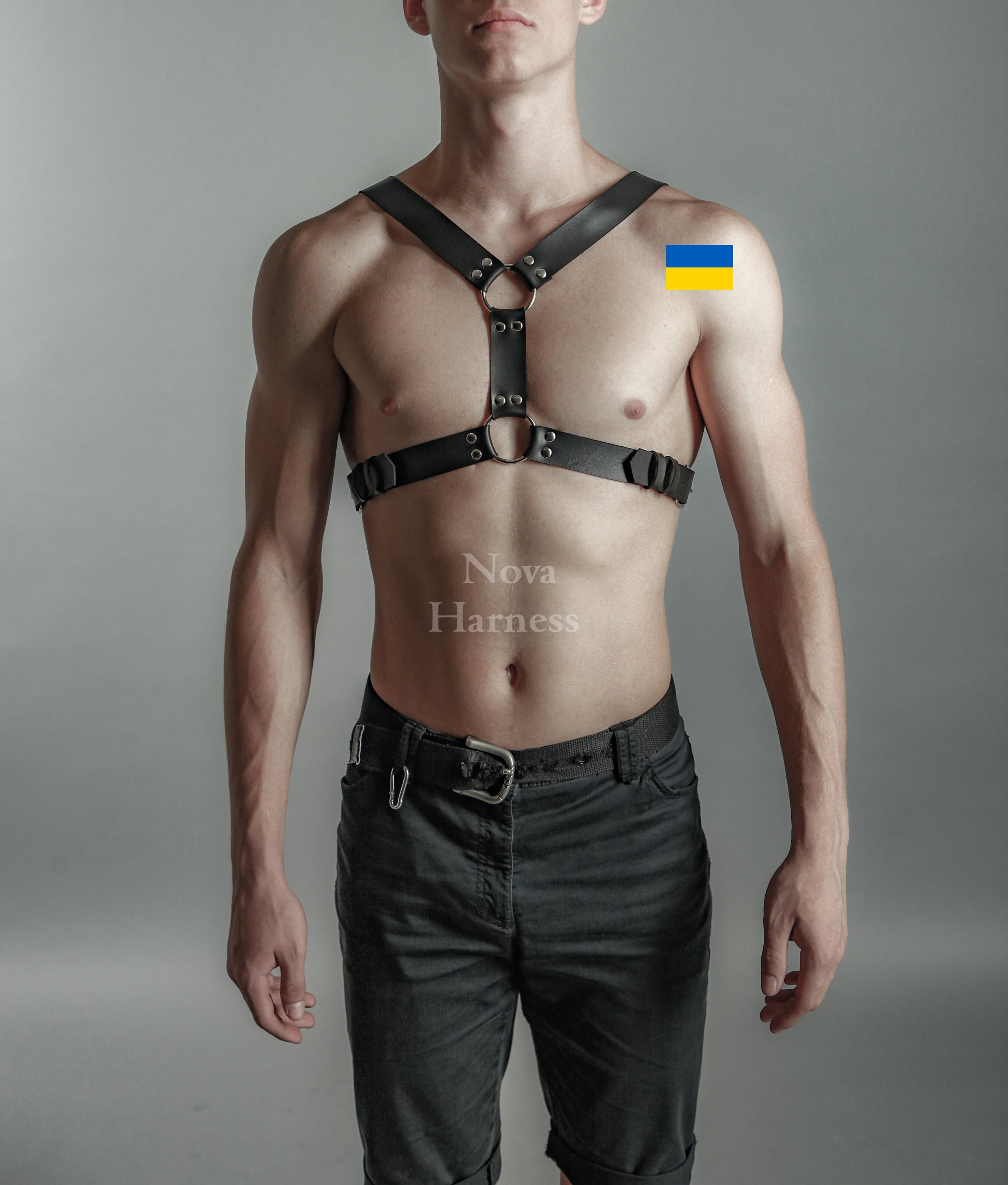 Harness Men, Men's Chain Leather Chest Harness, Men's Lingerie, Sexy M