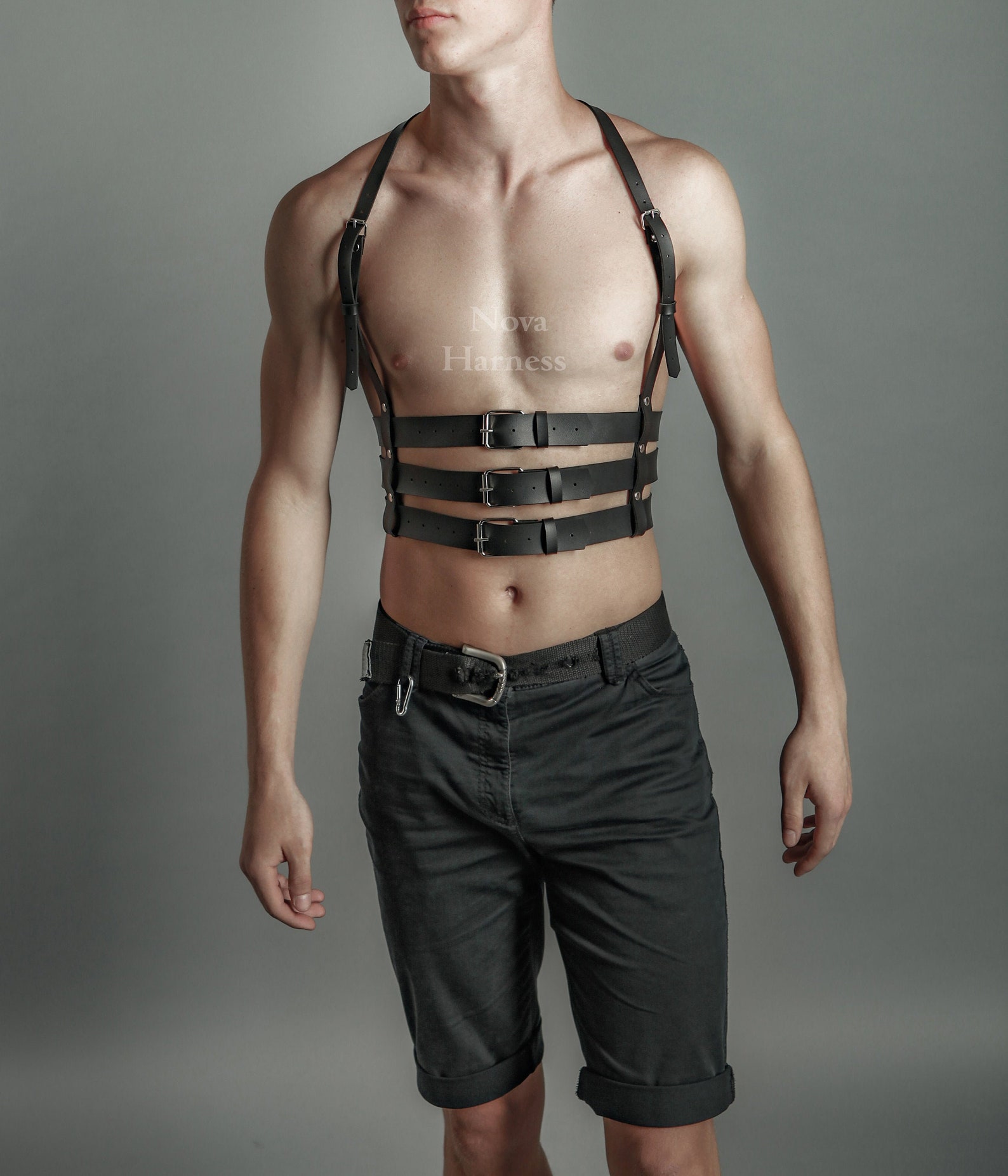 CUSTOM Mens Leather Harness Mens Body Harness Chest Harness Etsy