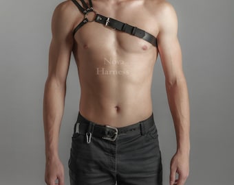 Burning Man Triple Male Harness Cage Chest One Shoulder Top Steampunk Bra Festival Accessories Cyberpunk Costume Viking Outfit for Men Body