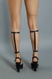 Leg garter harness calf harness leather garters black garters leg harness adjustable calf leg harness harness belts leather calf harness 