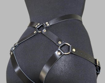 Butt Leather Harness Bottom Thigh Hip Belt Female Bondage Fetish Body Accessory for Woman