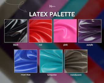 Latex Tissu Vinyle brillant Caoutchouc brillant Nylon Mètre couture Vêtements Vêtements | Turquoise translucide Noir Rouge Rose Bleu Violet