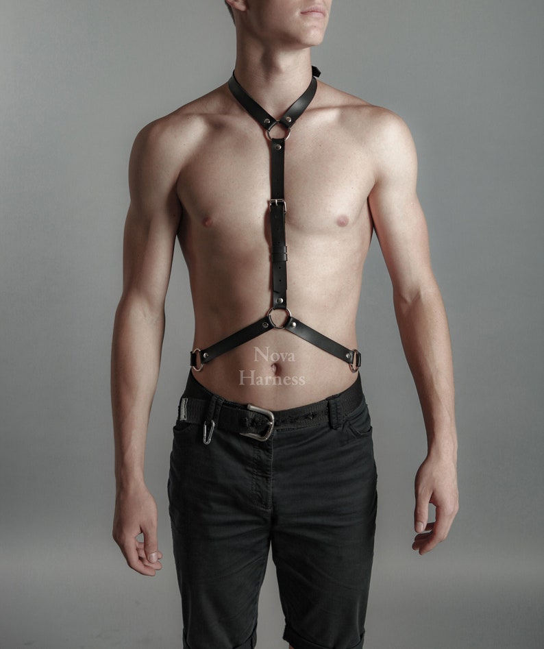 Leather Harness Men Mens Body Harness Chest Harness Leather Etsy