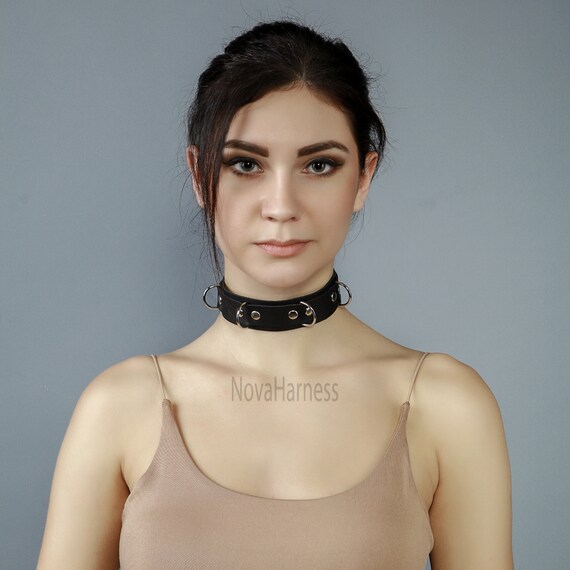 Leather O Ring Collar Ring Choker Bdsm Collar Leather Bdsm Etsy