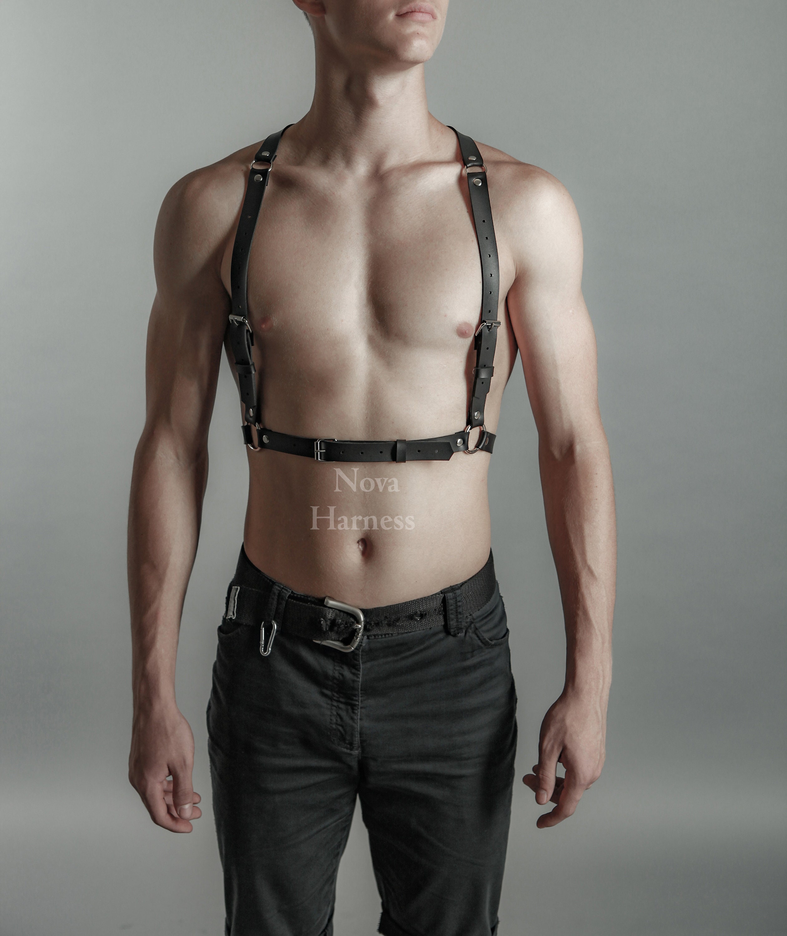 Trendy Men's Fashion Chest Strap Harness Men's Harness PU Leather Cool  Shoulder Strap Belt Casual Versatile Decoration